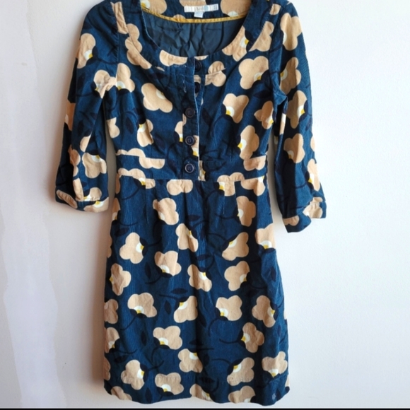 Boden Dresses & Skirts - Boden corduroy blue and tan 2p dress